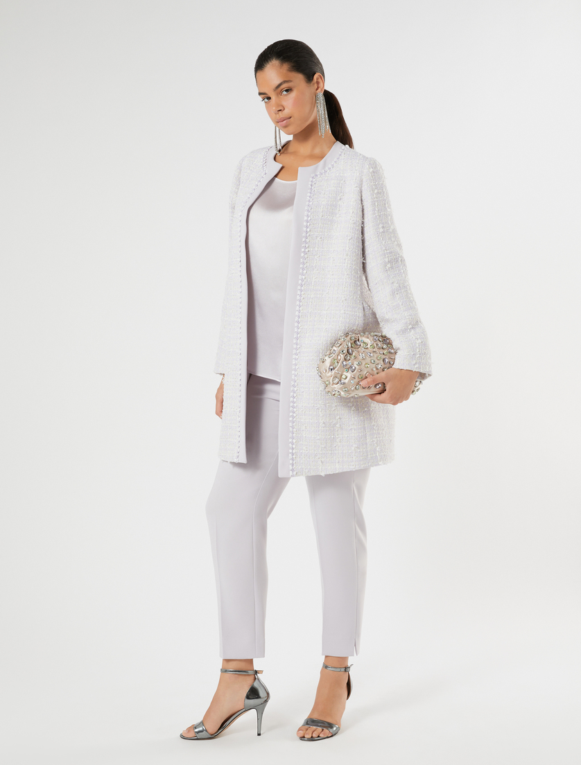 Yarn-dyed duster coat with embroidery - Marina Rinaldi