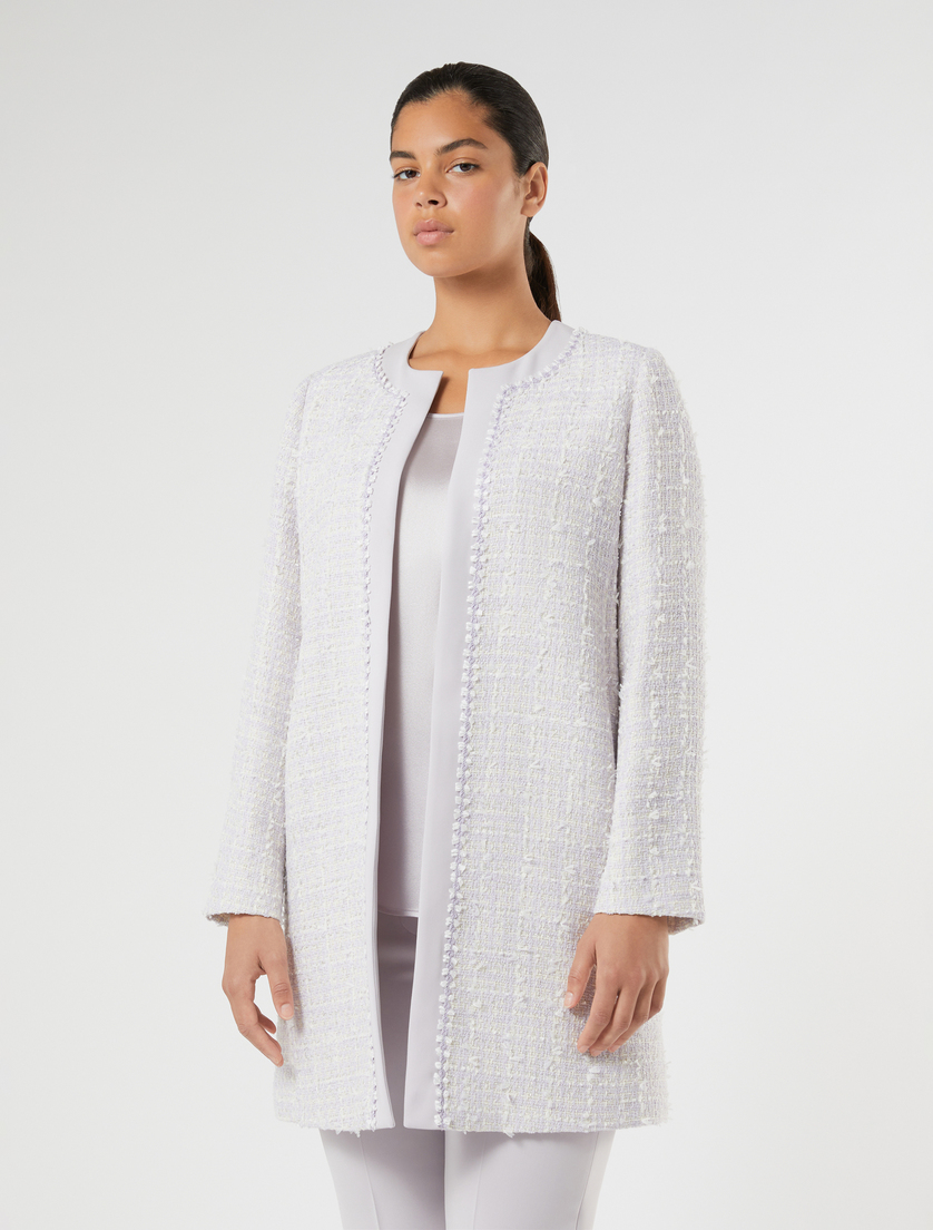 Yarn-dyed duster coat with embroidery - SHOCKING PINK - Marina Rinaldi - 3