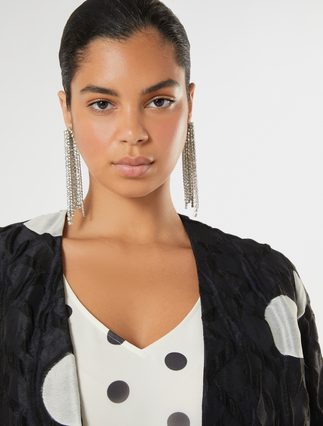 Polka dot jacquard duster coat - ULTRAMARINE - Marina Rinaldi - 5