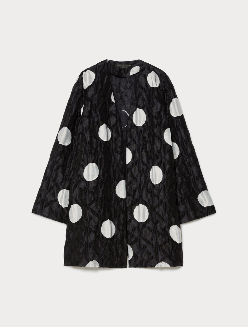 Polka dot jacquard duster coat - ULTRAMARINE - Marina Rinaldi