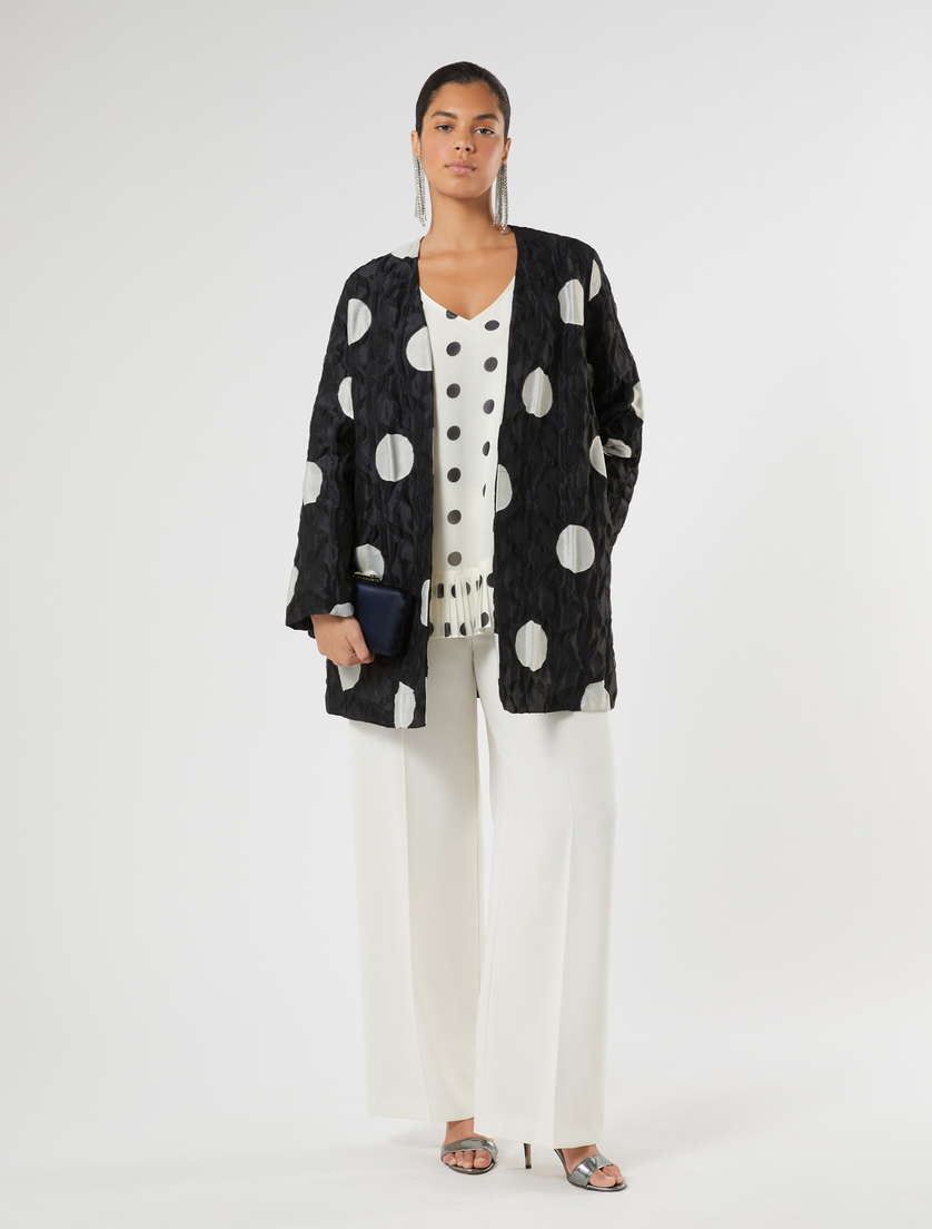 Polka dot jacquard duster coat - Marina Rinaldi