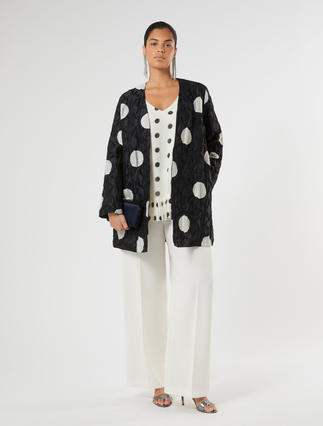 Polka dot jacquard duster coat - Marina Rinaldi