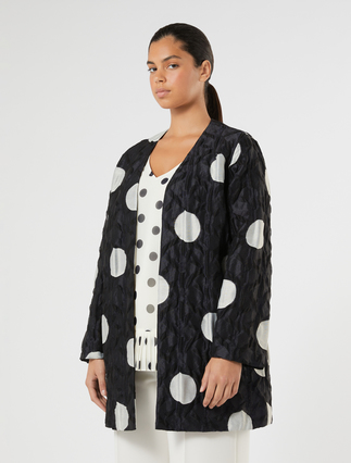 Polka dot jacquard duster coat - ULTRAMARINE