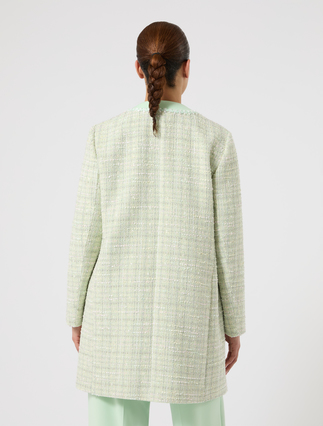 Yarn-dyed duster coat with embroidery - PASTEL GREEN - Marina Rinaldi - 4