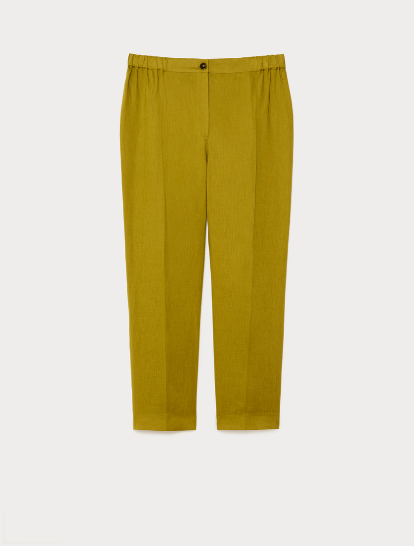 Pantaloni in tela di lino - OLIVENGRUEN - Marina Rinaldi