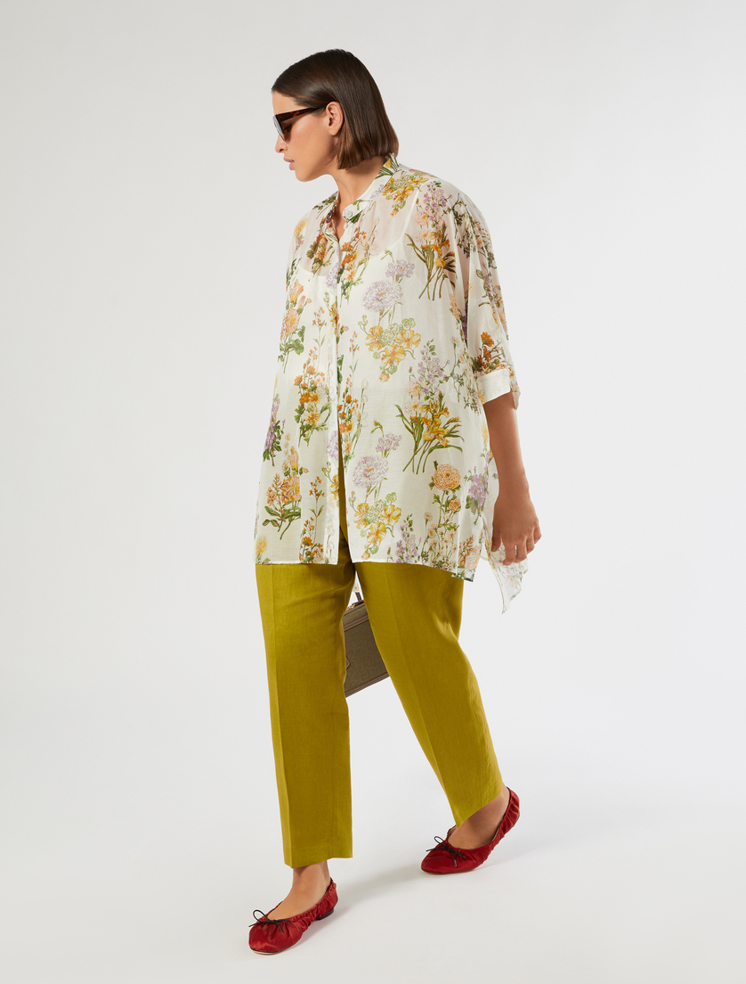 Pantaloni in tela di lino - OLIVENGRUEN - Marina Rinaldi - 2