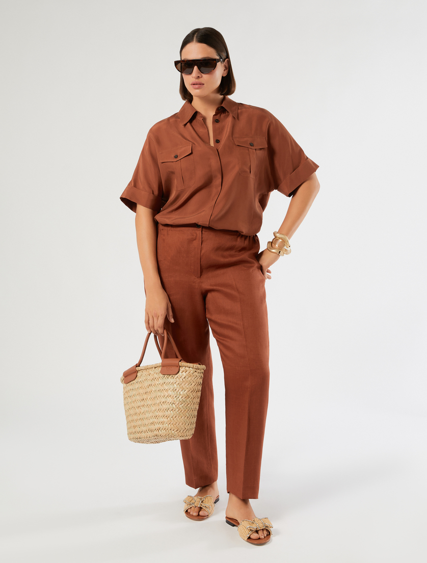 Linen canvas trousers - Marina Rinaldi