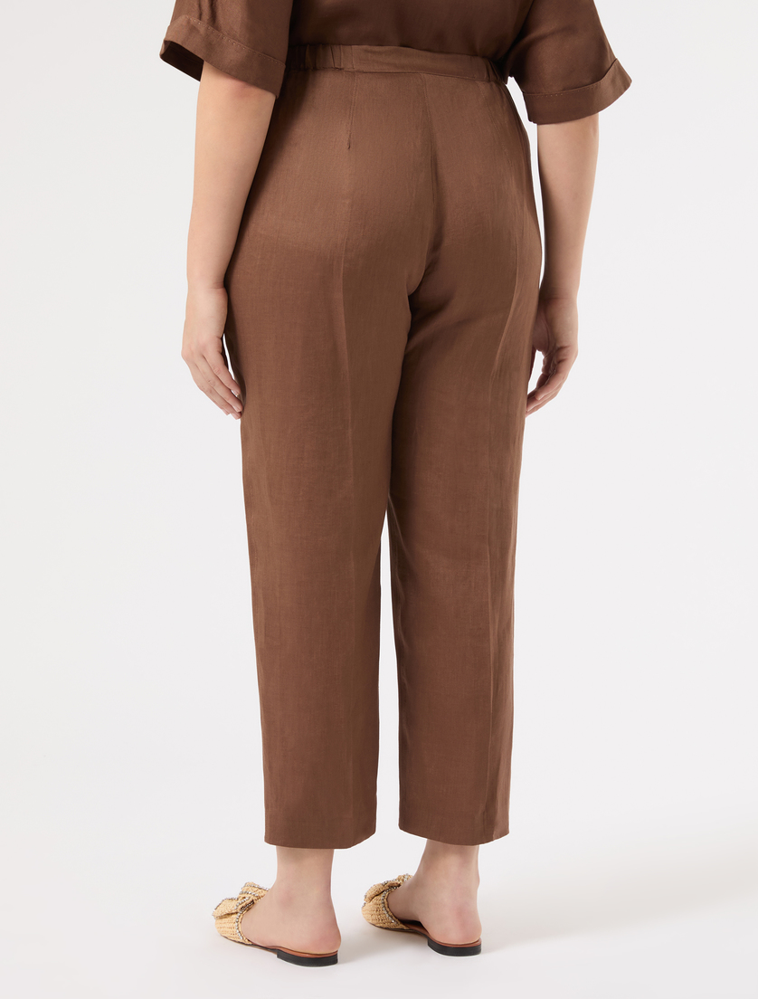 Hose aus Leinencanvas - KAKAO - Marina Rinaldi - 4
