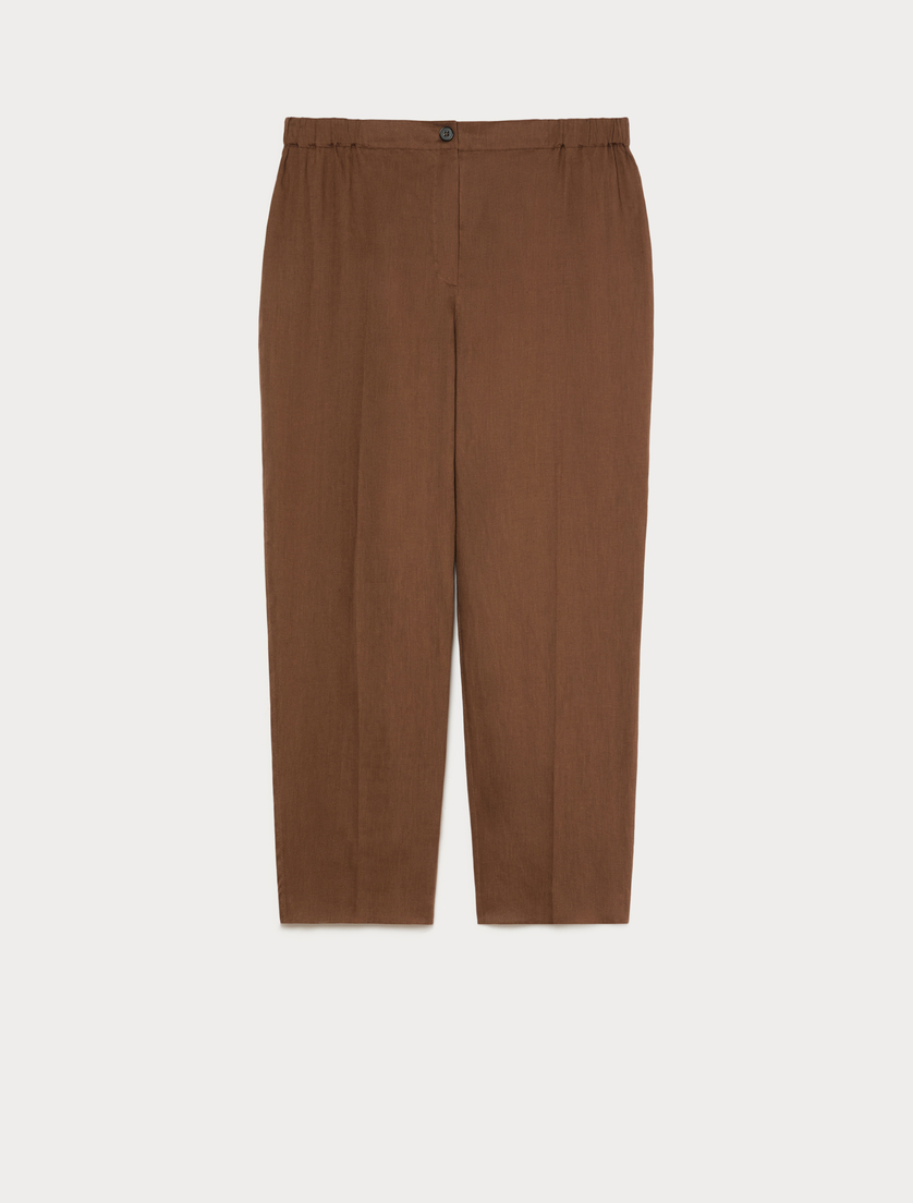 Hose aus Leinencanvas - KAKAO - Marina Rinaldi