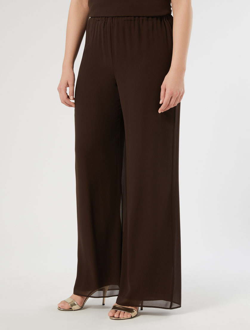 Georgette trousers - DARK BROWN - Marina Rinaldi - 3