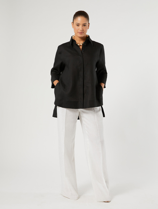 Linen canvas trousers - Marina Rinaldi