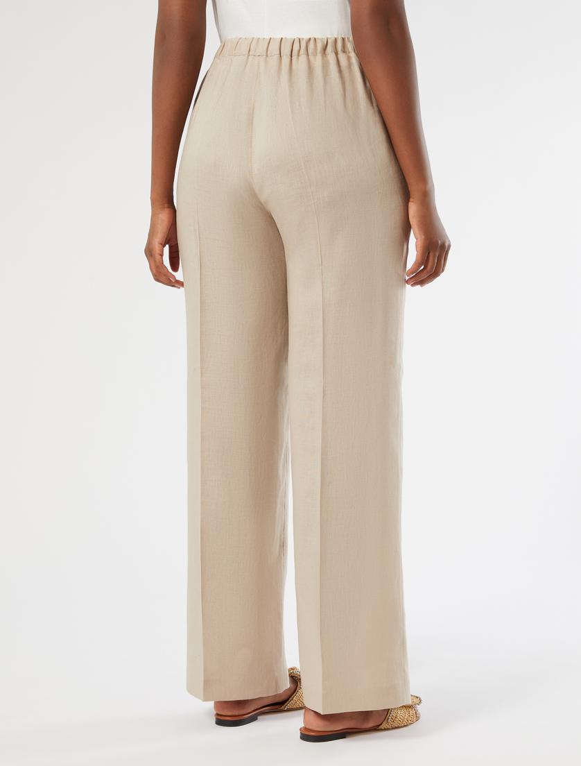 Linen canvas trousers - BEIGE - Marina Rinaldi - 4
