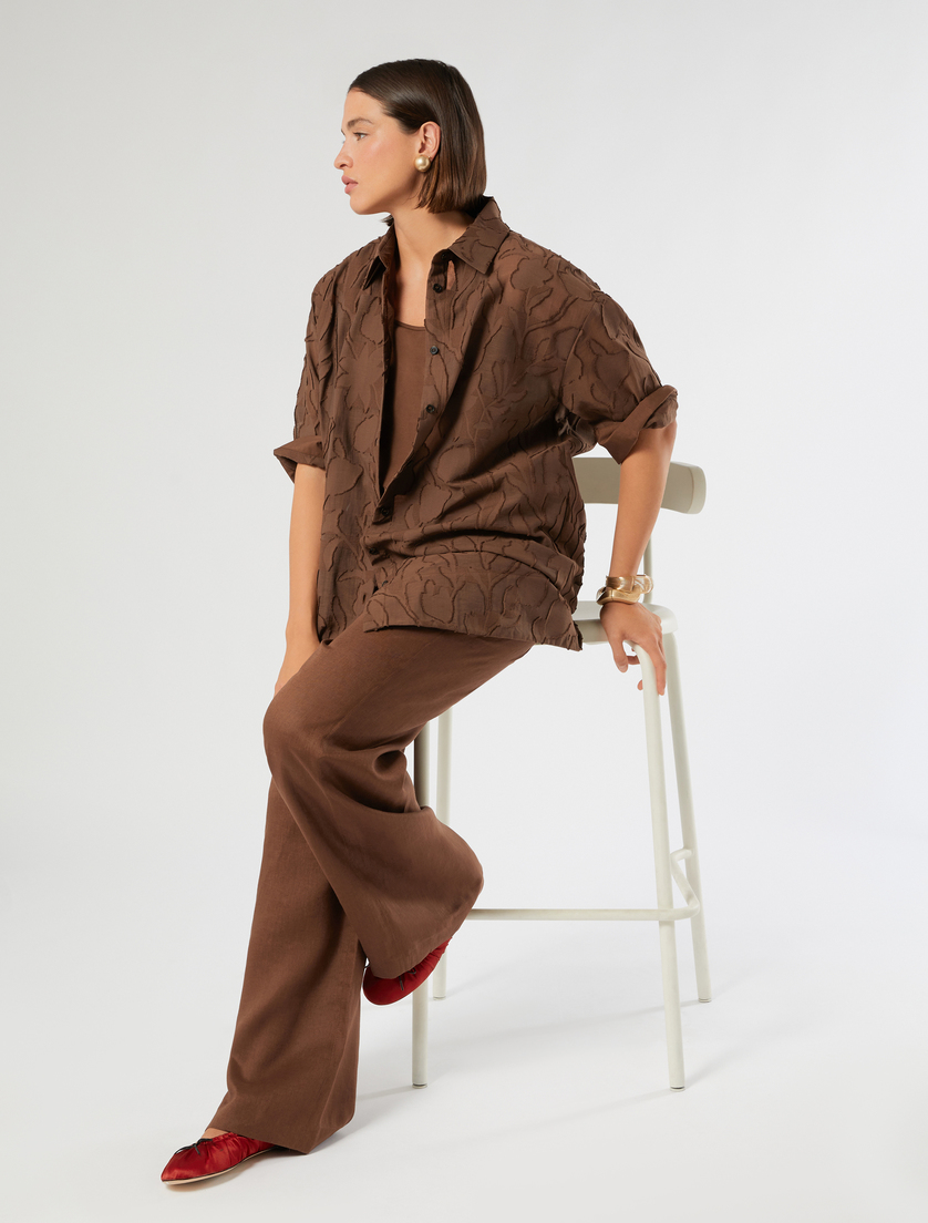 Linen canvas trousers - COCOA - Marina Rinaldi - 2