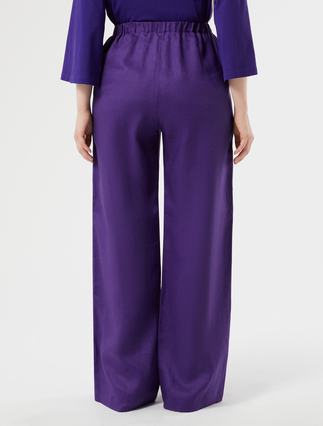 Linen canvas trousers - PURPLE - Marina Rinaldi - 4