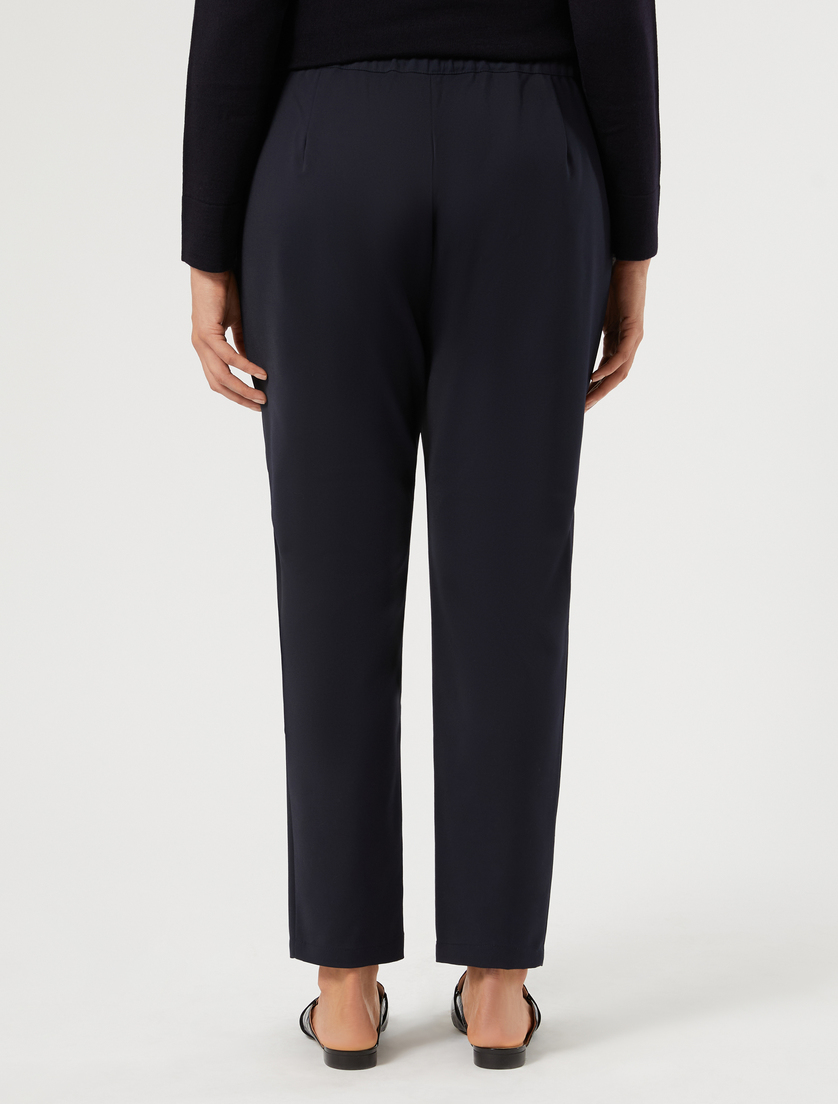 Slim-fit cotton canvas trousers - MIDNIGHTBLUE - Marina Rinaldi - 4