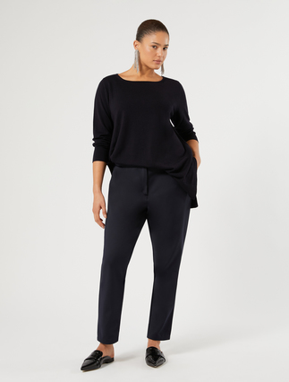 Slim-fit cotton canvas trousers - Marina Rinaldi