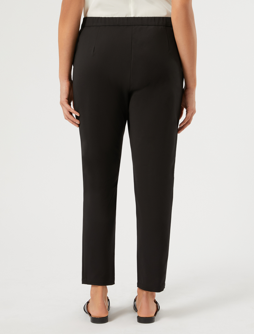 Slim-fit cotton canvas trousers - BLACK - Marina Rinaldi - 4