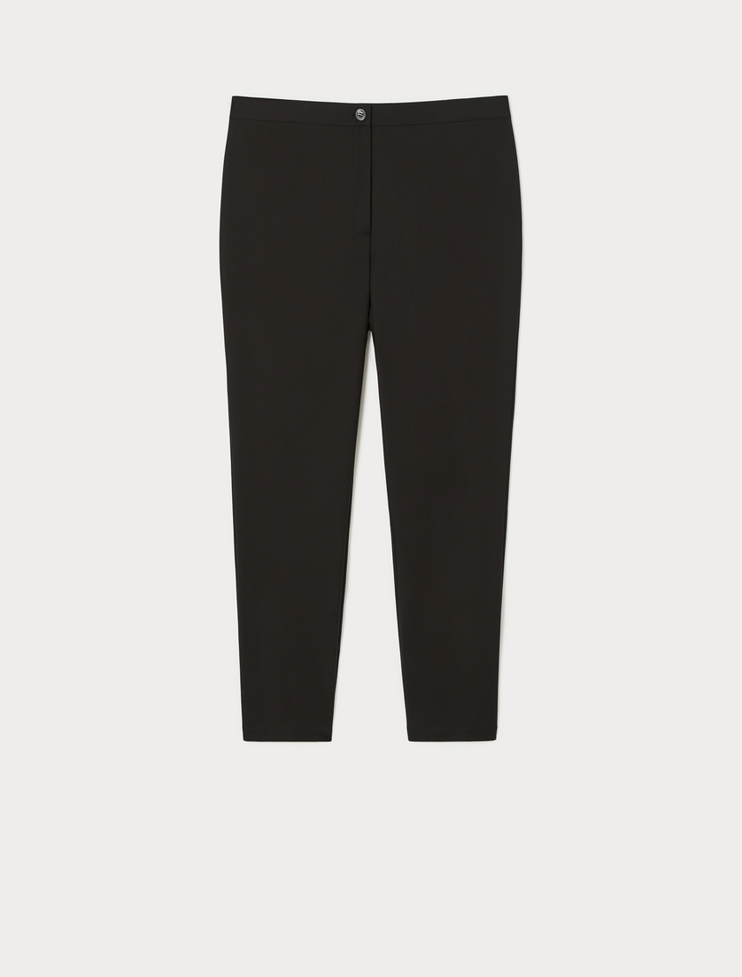 Slim-fit cotton canvas trousers - BLACK - Marina Rinaldi