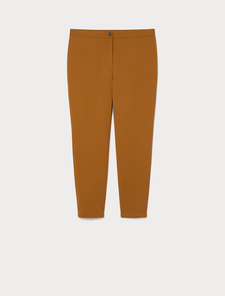 Slim-fit cotton canvas trousers - Marina Rinaldi