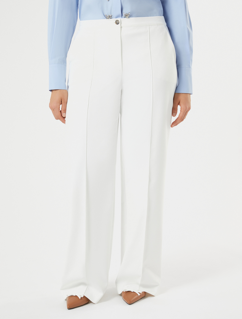 Straight-fit cotton canvas trousers - WHITE - Marina Rinaldi - 3