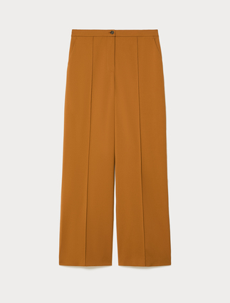 Straight-fit cotton canvas trousers - Marina Rinaldi