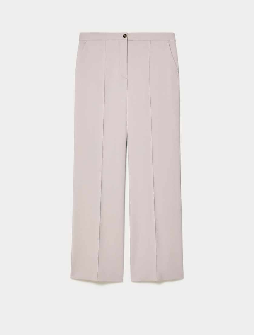 Straight-fit cotton canvas trousers - LILAC - Marina Rinaldi