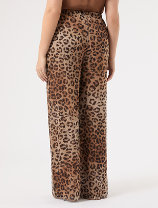 Silk georgette trousers - BROWN - Marina Rinaldi - 4