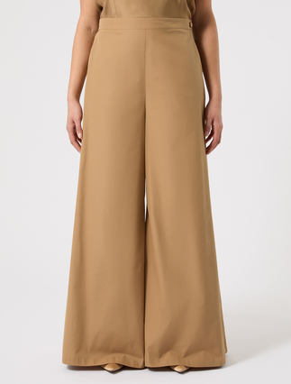 Cotton poplin trousers - CAMEL - Marina Rinaldi - 3