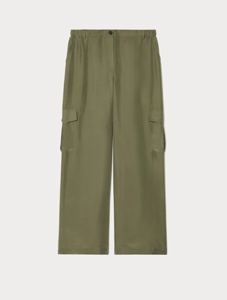Silk Habotai cargo trousers - Marina Rinaldi