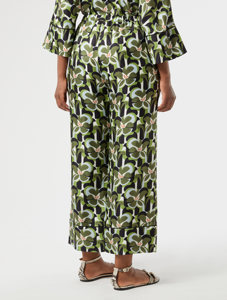 Silk twill trousers - OLIVE GREEN - Marina Rinaldi - 4