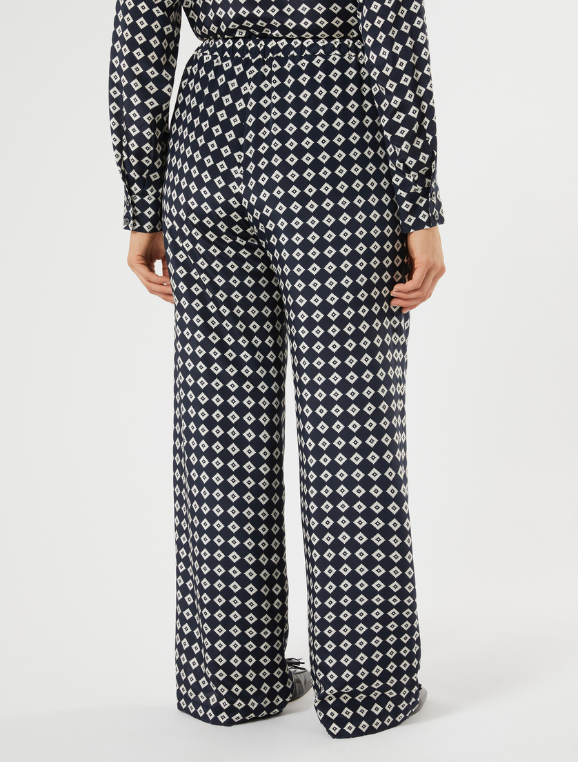 Silk crepe de chine trousers - MIDNIGHTBLUE - Marina Rinaldi - 4