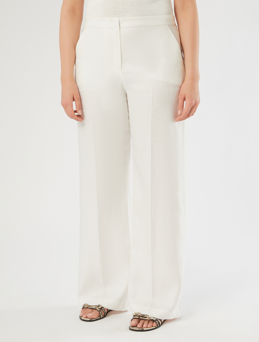 Pantaloni in lino - BIANCO - Marina Rinaldi - 3