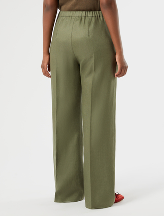 Linen trousers - OLIVE GREEN - Marina Rinaldi - 4