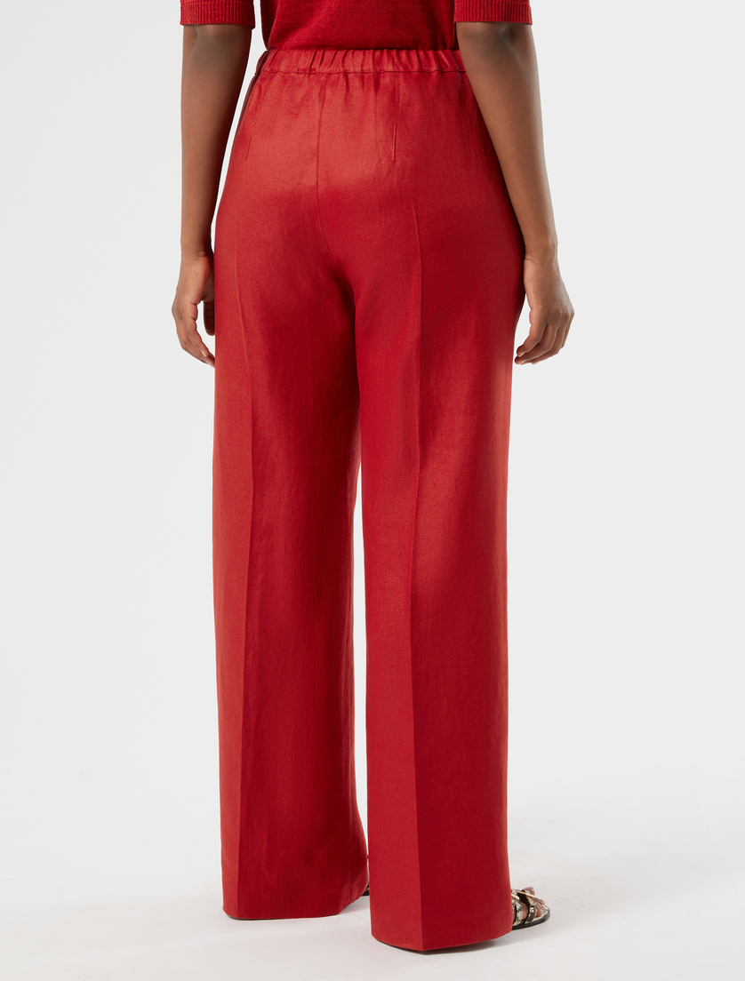Pantaloni in lino - CILIEGIA - Marina Rinaldi - 4
