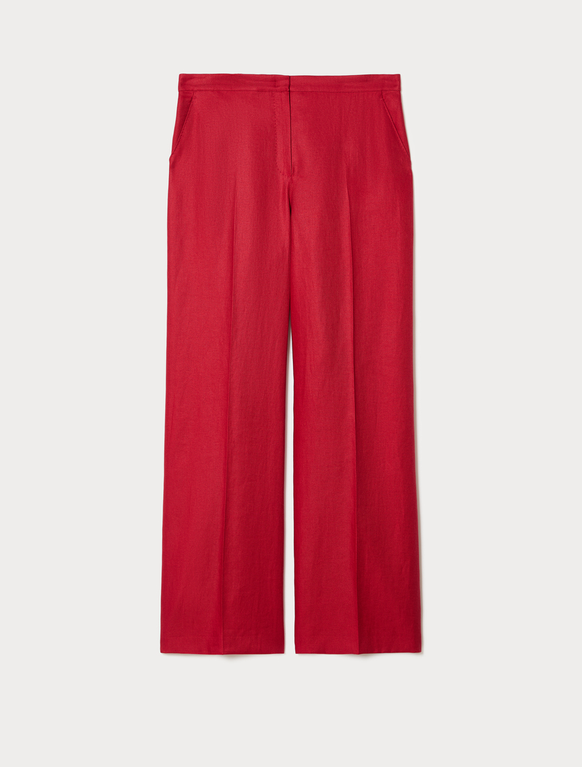 Pantaloni in lino - CILIEGIA - Marina Rinaldi