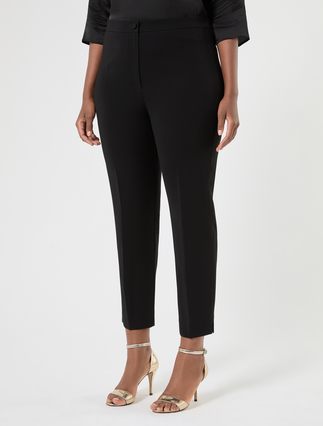 Triacetate cady trousers - BLACK