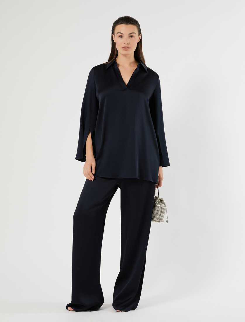 Shiny frisottino trousers - Marina Rinaldi