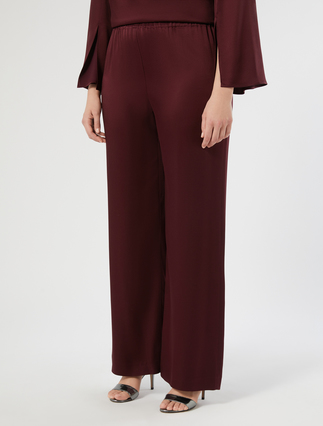 Shiny frisottino trousers - RED PURPLE