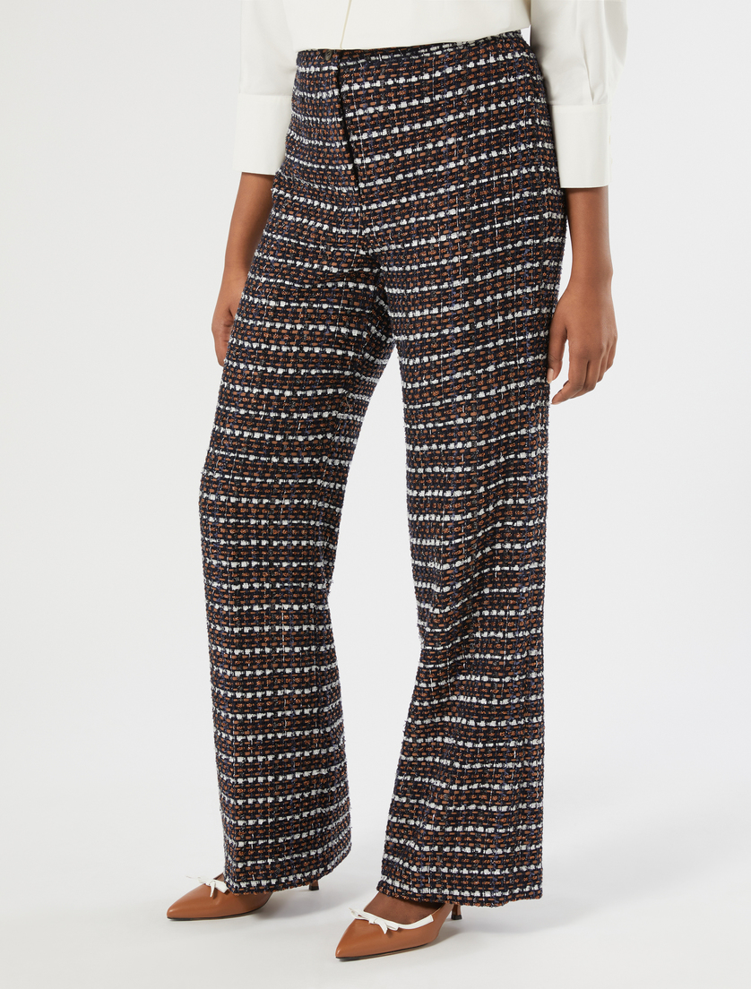 Bouclé fabric trousers - BLUE BROWN - Marina Rinaldi - 3