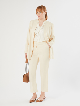Basketweave cotton trousers - Marina Rinaldi