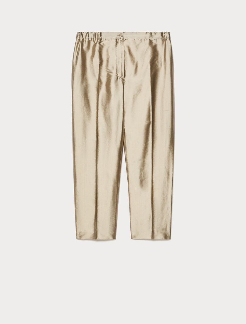 Hose aus Shantung-Seide - HASELNUSS - Marina Rinaldi