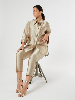 Silk shantung trousers - Marina Rinaldi