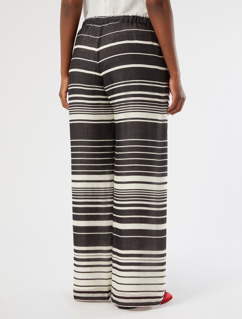Ramie canvas trousers - BLACK WHITE - Marina Rinaldi - 4