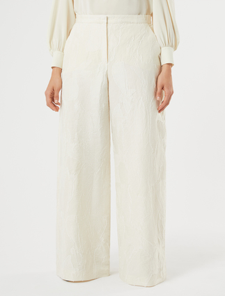 Pantaloni in fil coupé - BIANCO AVORIO