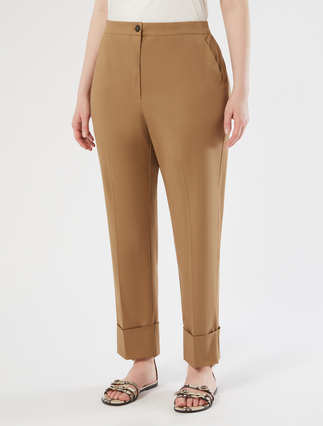 Hose aus Baumwollgabardine - BRAUN BEIGE