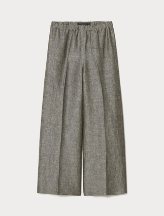Pantaloni a palazzo in lino tinto filo - Marina Rinaldi
