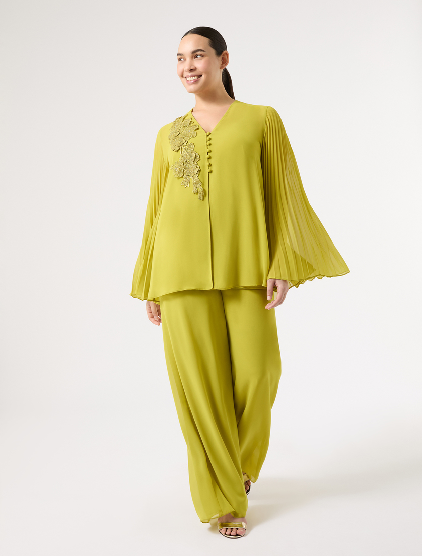 Loose trousers in georgette - Marina Rinaldi