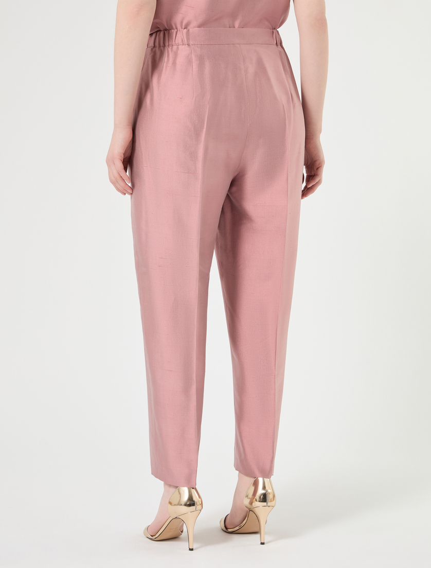 Trousers in pure silk shantung - PINK - Marina Rinaldi - 4