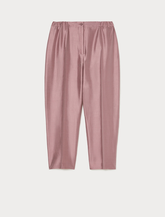 Trousers in pure silk shantung - Marina Rinaldi