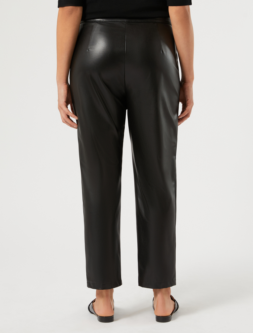 Coated fabric trousers - BLACK - Marina Rinaldi - 4